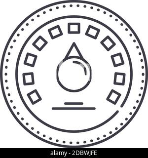 Tachometer-Bild-Symbol, lineare isolierte Illustration, dünne Linie Vektor, Web-Design-Zeichen, Kontur Konzept-Symbol mit editierbaren Strich auf weiß Stock Vektor