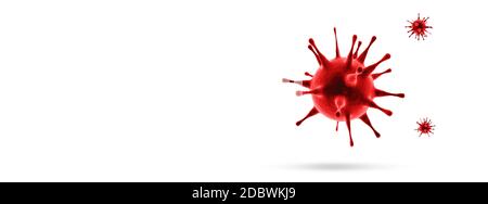 Mikroskopische Ansicht der Grippeviruszellen. Medizinische 3D-Abbildung Stockfoto