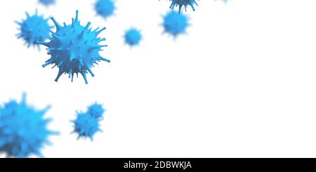 Mikroskopische Ansicht der Grippeviruszellen. Medizinische 3D-Abbildung Stockfoto