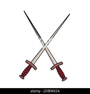 GEKREUZTE SPAGS. Isolieren auf weißem Hintergrund. Vektorgrafik. Stockfoto