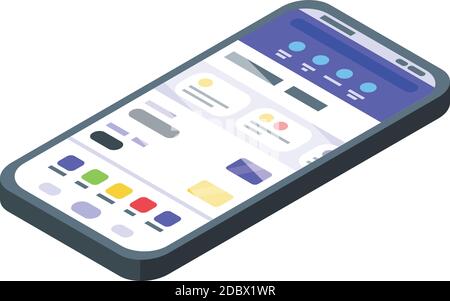 Symbol für das Web-Banking auf dem Smartphone. Isometrische Smartphone Web Banking Vektor-Symbol für Web-Design isoliert auf weißem Hintergrund Stock Vektor