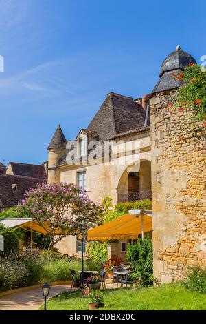 Historische Häuser in Sarlat La Caneda in der Dordogne, Aquitaine, Frankreich Stockfoto