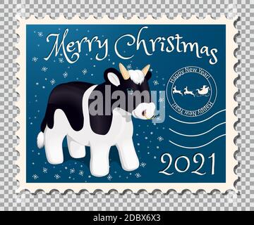 Jahr des Bullen stamp2 Stock Vektor