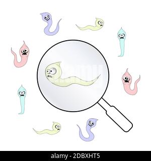 Helminthen, Fadenwürmer. Darmparasiten. Warnzeichen Parasitismus, Vektor-Illustration. Das Konzept der Parasiten bei Menschen und Menschen Stockfoto