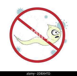 Helminthen, Fadenwürmer. Darmparasiten. Warnzeichen Parasitismus, Vektor-Illustration. Das Konzept der Parasiten bei Menschen und Menschen Stockfoto