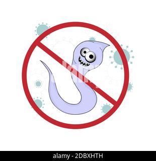 Helminthen, Fadenwürmer. Darmparasiten. Warnzeichen Parasitismus, Vektor-Illustration. Das Konzept der Parasiten bei Menschen und Menschen Stockfoto