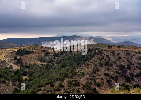 Ein Blick auf die Wüste von Tabernas in Chercos in der Provinz von Almeria, Spanien Stockfoto