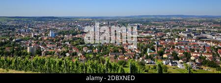 Heilbronn von oben ist ein Anblick der Stadt von Heilbronn Stockfoto