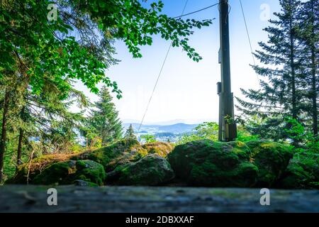 Wandern bei Rattenberg im bayerischen Wald Stockfoto