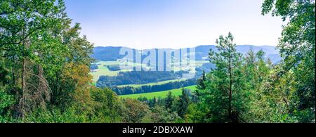 Wandern bei Rattenberg im bayerischen Wald Stockfoto