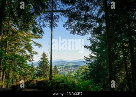 Wandern bei Rattenberg im bayerischen Wald Stockfoto