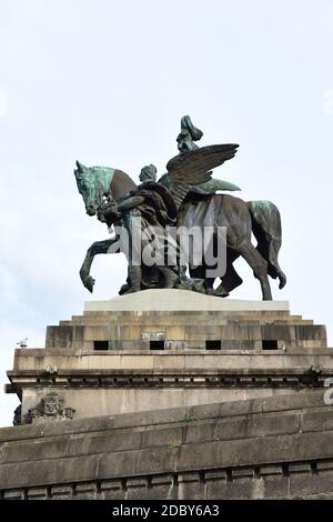 Statue von Wilhelm I. in Koblenz, Deutsche Ecke, Deutschland Stockfoto