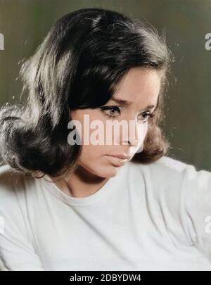 Monika Peitsch, deutsche Plant und Synchronsprecherin, Deutschland Mitte 1960er Jahre. Deutsche Film- und Dubbing Schauspielerin Monika Peitsch, Deutschland Mitte der 1960er Jahre. Stockfoto