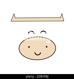 Weißer Ochse, Stier, Kuh. Symbol des chinesischen Neujahrs 2021. Lächelnd niedlichen kawaii Charakter. Grußkarte Neujahrskarte, Weihnachtskarte. Nutztiere. Stock Vektor