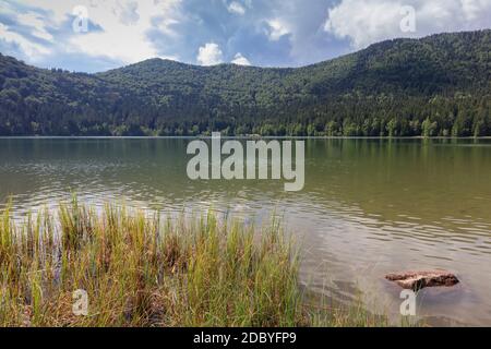 Saint Ana vulkanischen See in Rumänien. Der einzige See in Europa bildete sich im Krater eines toten Vulkans Stockfoto