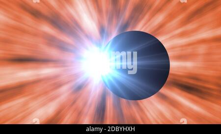 eclipse des Sonnenlichts, 3d Rendering Illustration Stockfoto