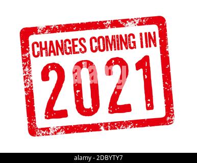 Rote Marke - Änderungen kommen 2021 Stockfoto