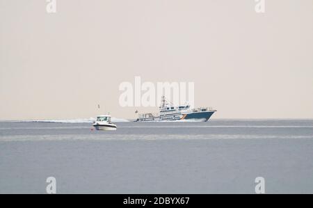 Boot der Guardia Civil, Guardia Civil, Guardia Civil, Spanien, patrouilliert das mittelmeer, Andalusien, Spanien. Stockfoto