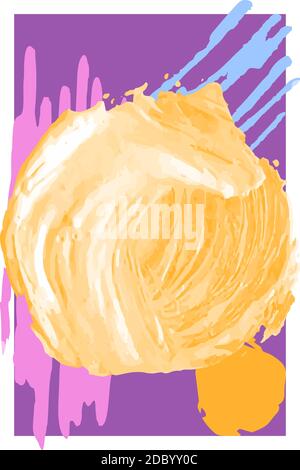 Kreative minimalistische Hand gemalt abstrakten künstlerischen Hintergrund. Malerei Tinte Pinsel Textur Form, Doodle Objekt, Flecken Artwork für Wanddekoration, Pos. Stockfoto
