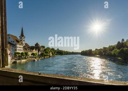 Das Dorf Diessenhofen in der Schweiz, Kanton Thurgau Stockfoto