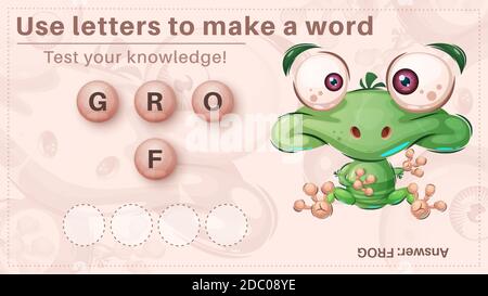 Cute Bear - Spiel für Kinder, machen Sie ein Wort aus Buchstaben Stock Vektor