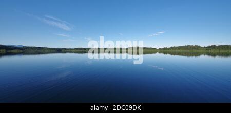 Hartsee, Morgenstimmung, EggstÃ¤tt, Chiemgau, Oberbayern, Deutschland Stockfoto