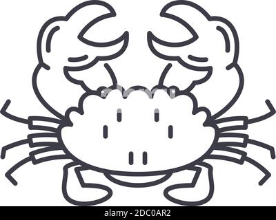 Crab Fleisch Symbol, lineare isolierte Illustration, dünne Linie Vektor, Web-Design-Zeichen, skizzieren Konzept Symbol mit editierbaren Strich auf weißem Hintergrund. Stock Vektor
