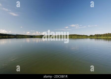 Hartsee, Morgenstimmung, EggstÃ¤tt, Chiemgau, Oberbayern, Deutschland Stockfoto