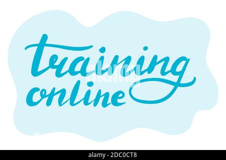 Training online, Bildungskonzept. Logo, Abzeichen, Poster, Banner-Vorlage. Schrift Kalligraphie Illustration. Vektor eps handgeschriebenen Pinsel trendy Stock Vektor