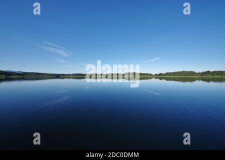 Hartsee, Morgenstimmung, EggstÃ¤tt, Chiemgau, Oberbayern, Deutschland Stockfoto