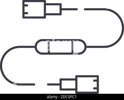 Verbindungstechnik Symbol, lineare isolierte Illustration, dünne Linie Vektor, Web-Design-Zeichen, Kontur Konzept Symbol mit editierbaren Strich auf weiß Stock Vektor