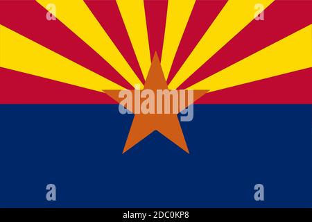 Die Staatsflagge des Bundesstaates Arizona Stockfoto