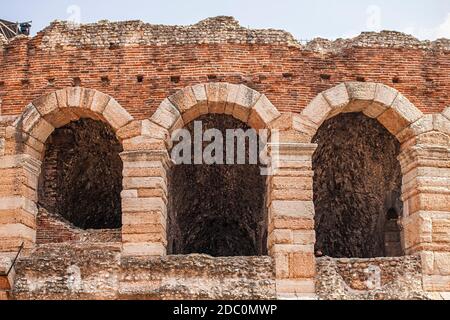 Detail der Arena di Verona, dem berühmtesten antiken Gebäude der Stadt Stockfoto