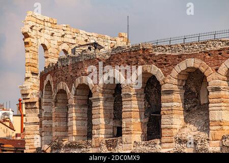 Detail der Arena di Verona, dem berühmtesten antiken Gebäude der Stadt Stockfoto