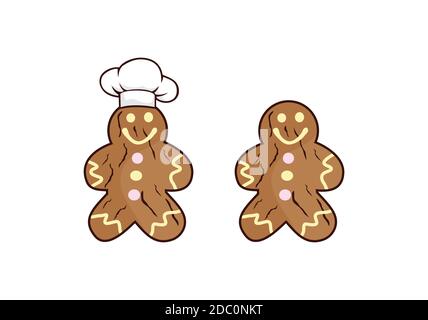 Maskottchen Cartoon Charakter Chef Lebkuchen Design Illustration Vektor eps Format , geeignet für Ihre Design-Bedürfnisse, Logo, Illustration, Animation, etc. Stock Vektor