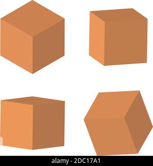 Isometrische Kartonverpackung isoliert, Vektor-Illustration Design Stock Vektor