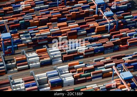 DEUTSCHLAND Hamburg Containerhafen , CTA Terminal / DEUTSCHLAND Hamburg Hafen ContainerTerminal Altenwerder CTA der HHLA Stockfoto