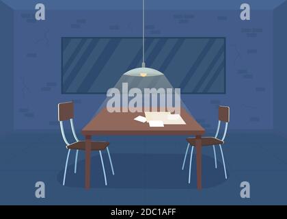 Abfrageraum flache Farbe Vektor Illustration Stock Vektor