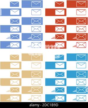 Briefumschlag Symbol, Stock Vektor Illustration flach Design Stil. Symbole für Web und mobile Geräte festlegen. Stock Vektor