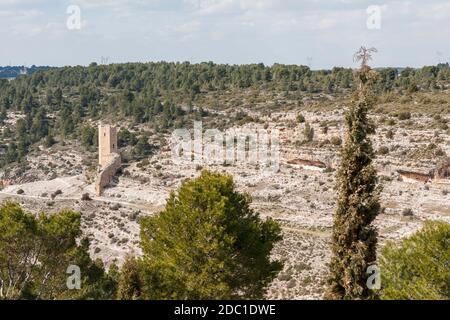 Torre. Alarcón. Provincia de Cuenca. Castilla la Mancha. España. Stockfoto