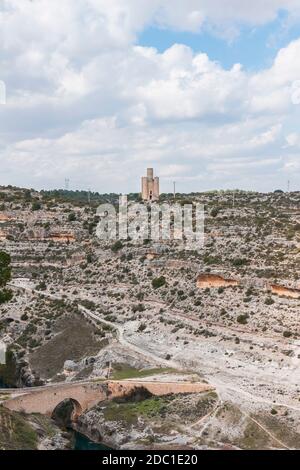 Torre de alarconcillo. Alarcón. Provincia de Cuenca. Castilla la Mancha. España. Stockfoto