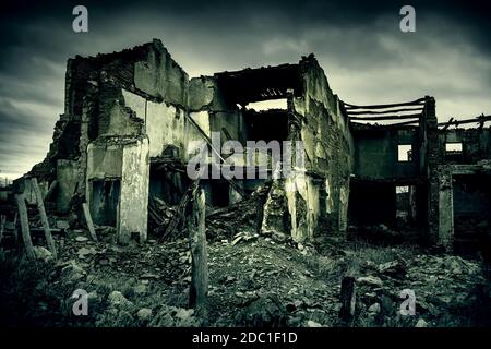 Belchite verlassene Stadt, Geheimnis und Schrecken, Geister Stockfoto