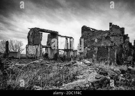 Belchite verlassene Stadt, Geheimnis und Schrecken, Geister Stockfoto