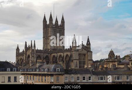 Die Abbey Church of Saint Peter and Saint Paul (aka Bath Abbey) in Bath, Großbritannien Stockfoto