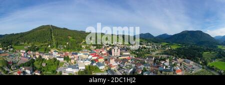 Mariazell, das wichtigste Pilgerziel in Österreich. Panoramablick auf die Basilika Mariä Geburt. Stockfoto