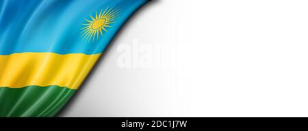 Ruanda Flagge isoliert auf weiß. Horizontales Panorama-Banner. Stockfoto