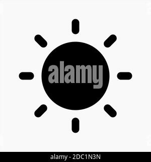 Glyphe Sonne Symbol Vektor für Helligkeit Symbol isoliert. Einfache grafische Darstellung von Sonnenschein Stock Vektor