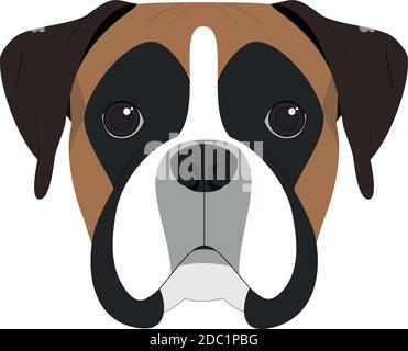 Boxer Hund isoliert auf weißem Hintergrund Vektor-Illustration Stock Vektor