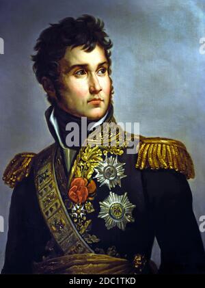 Marschall Jean Lannes 1769-1809 Frankreich, Französisch. (Armee von Kaiser Napoleon Bonaparte) durch eine Kanonenkugel in Essling getötet Stockfoto