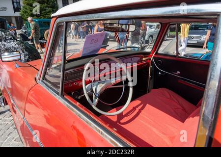 Opel Record Veteran Oldtimer Innenraum. Stockfoto
